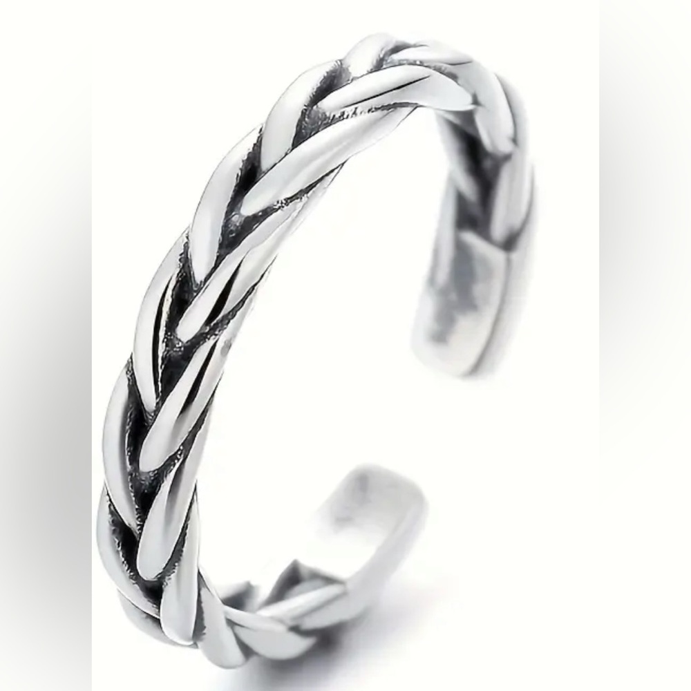 Toe Ring NEW 925 Silver Braided Open